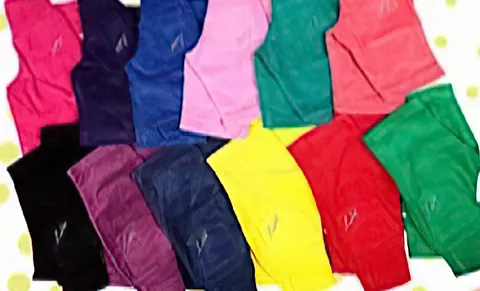 Cord capris from the Miloni catalogue laid out in twelve colours